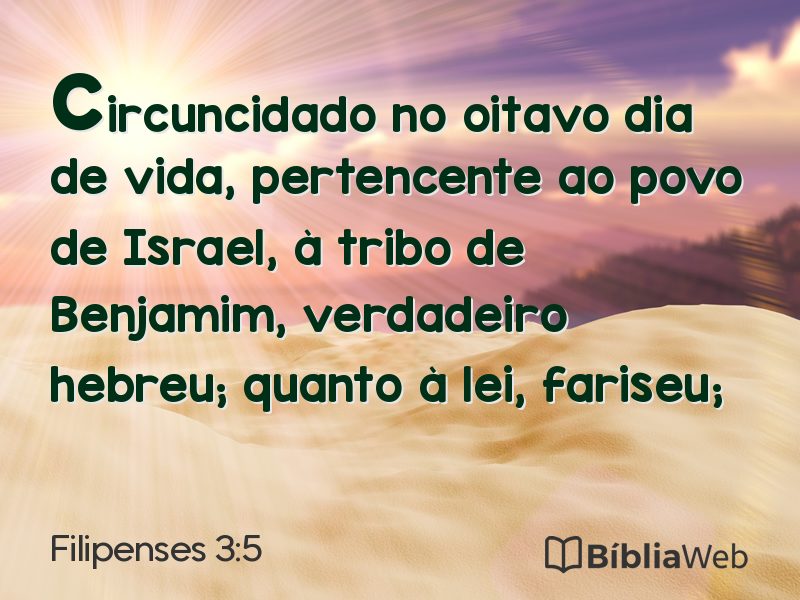Filipenses 3:5 em imagem para compartilhar