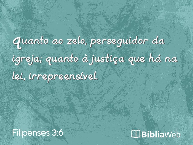 Filipenses 3:6 em imagem para compartilhar