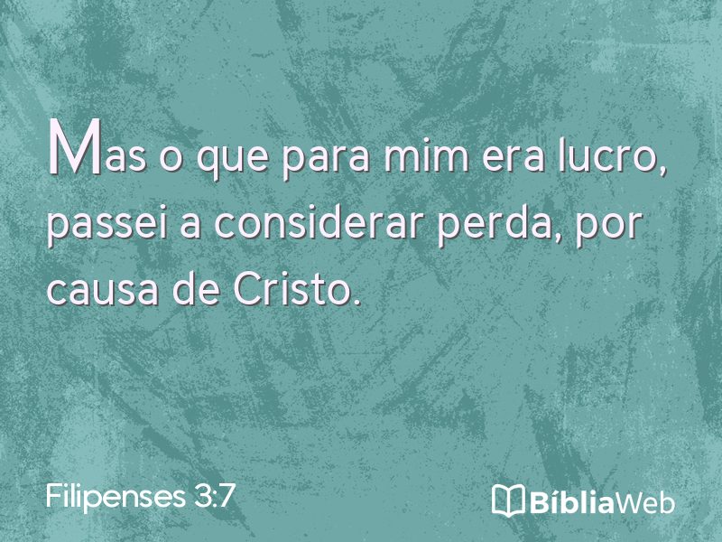 Filipenses 3:7 em imagem para compartilhar