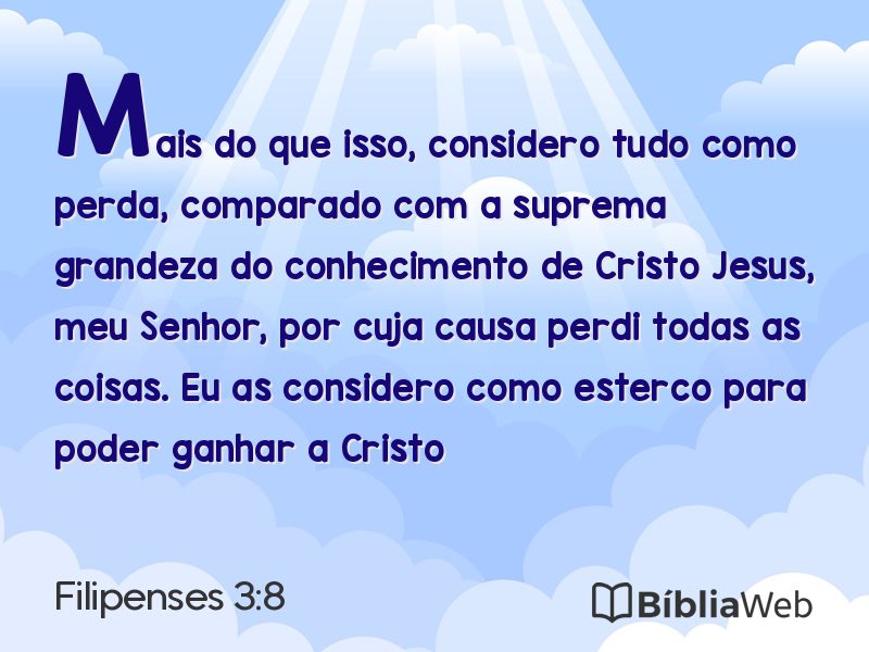Filipenses 3:8 em imagem para compartilhar