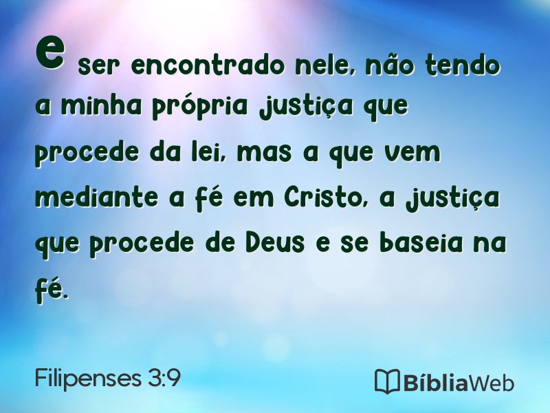 Filipenses 3:9 em imagem para compartilhar