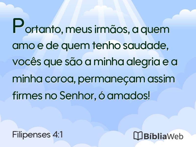 Filipenses 4:1 em imagem para compartilhar