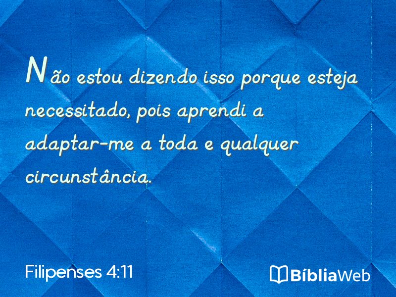 Filipenses 4:11 em imagem para compartilhar