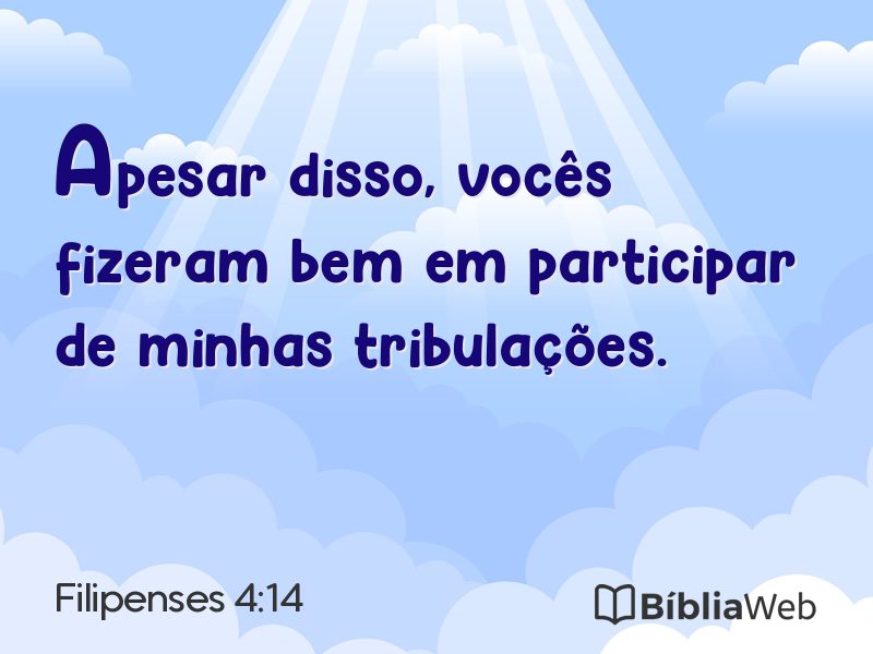 Filipenses 4:14 em imagem para compartilhar