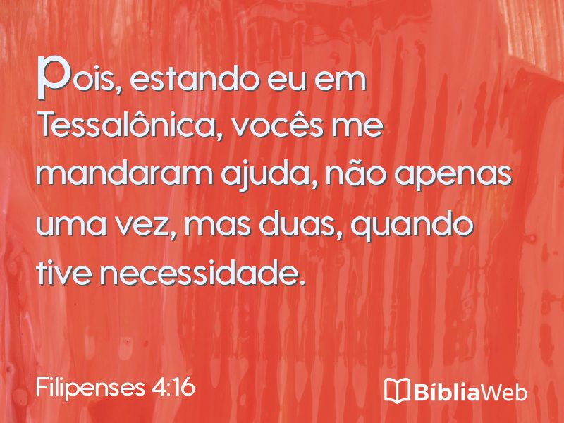 Filipenses 4:16 em imagem para compartilhar