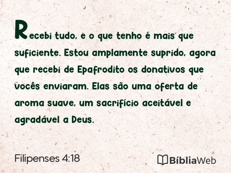 Filipenses 4:18 em imagem para compartilhar