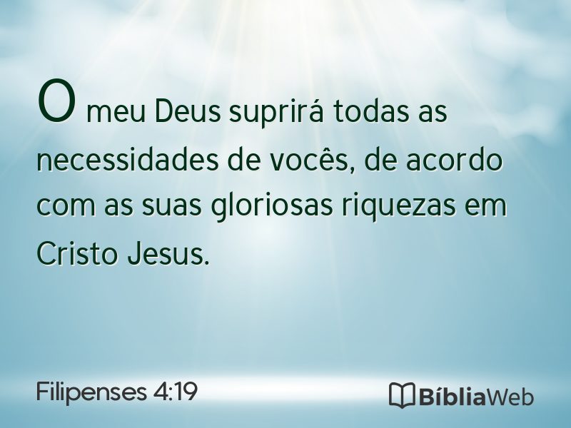 Filipenses 4:19 em imagem para compartilhar