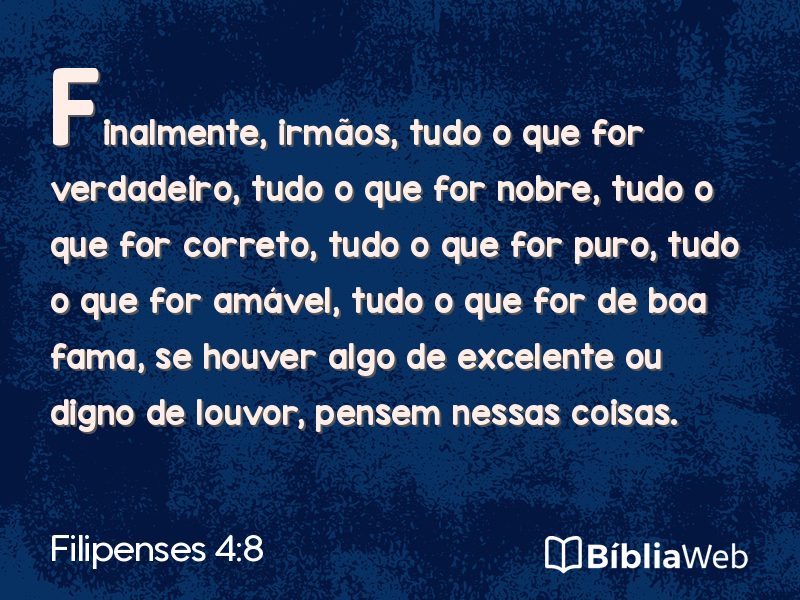 Filipenses 4:8 em imagem para compartilhar