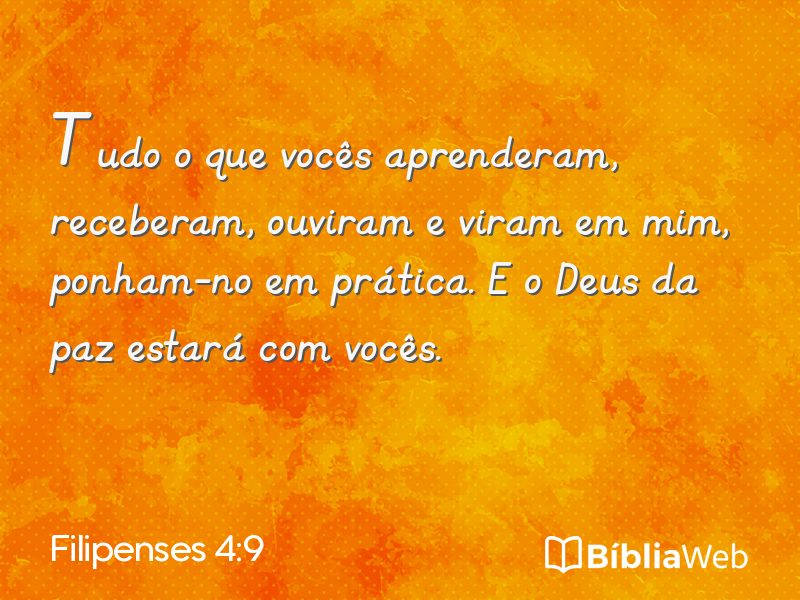 Filipenses 4:9 em imagem para compartilhar