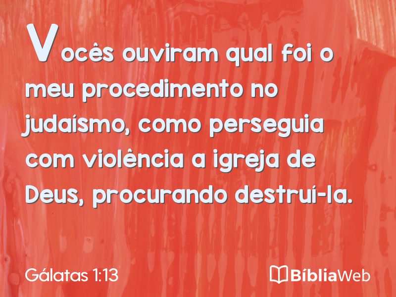 Gálatas 1:13 em imagem para compartilhar