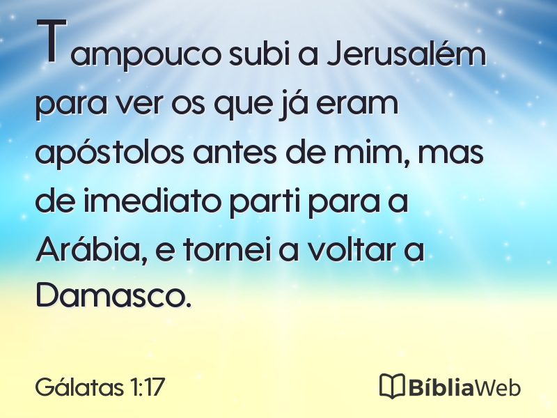 Gálatas 1:17 em imagem para compartilhar