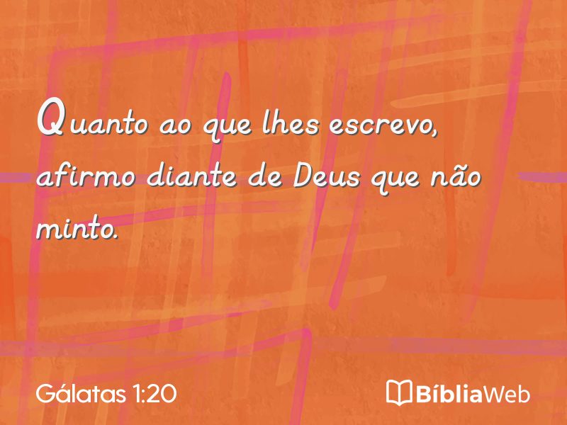 Gálatas 1:20 em imagem para compartilhar