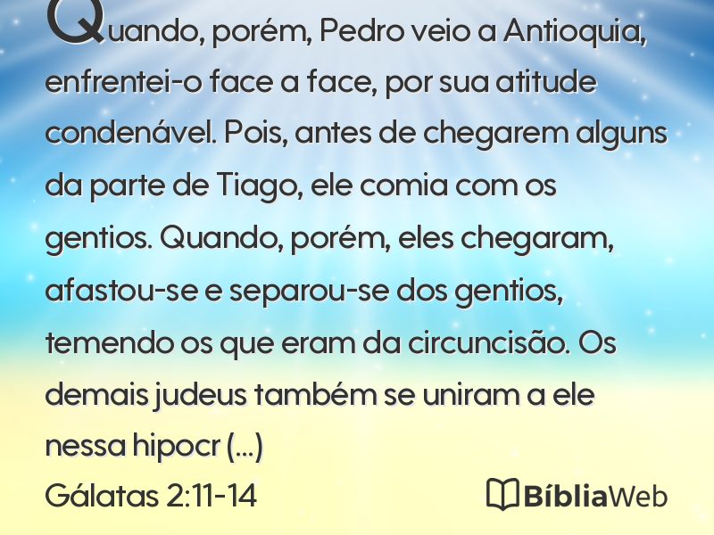 Gálatas 2:11-14 em imagem para compartilhar