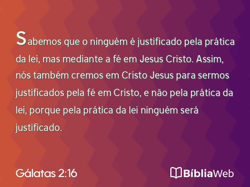 Gálatas 2:16 em imagem para compartilhar