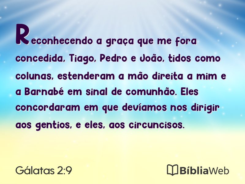 Gálatas 2:9 em imagem para compartilhar