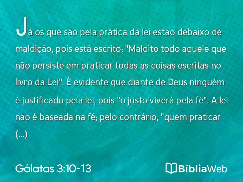 Gálatas 3:10-13 em imagem para compartilhar