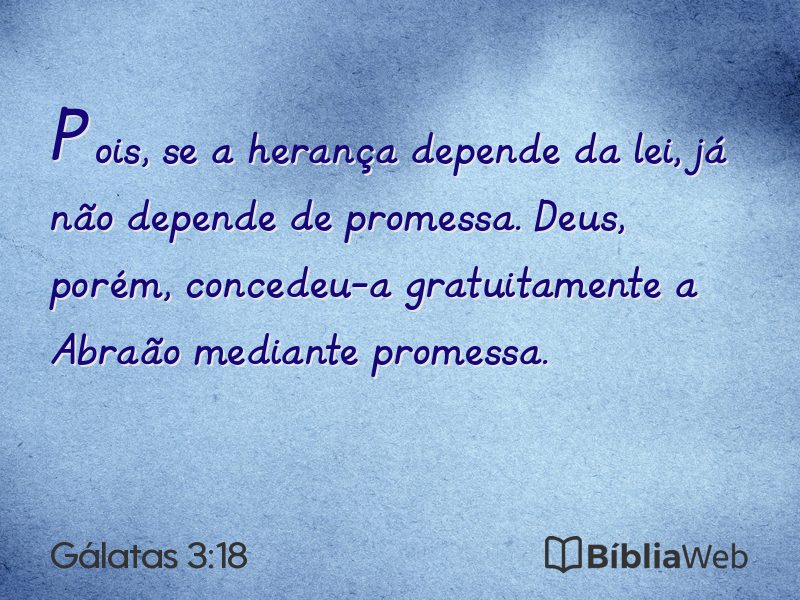 Gálatas 3:18 em imagem para compartilhar