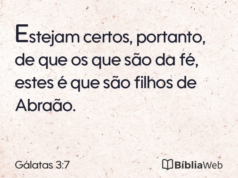 Gálatas 3:7 em imagem para compartilhar