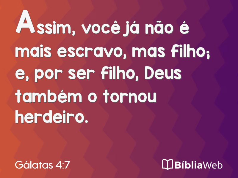 Gálatas 4:7 em imagem para compartilhar