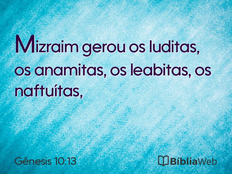 Gênesis 10:13 em imagem para compartilhar