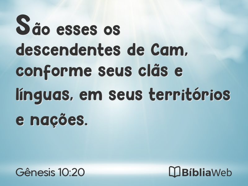Gênesis 10:20 em imagem para compartilhar