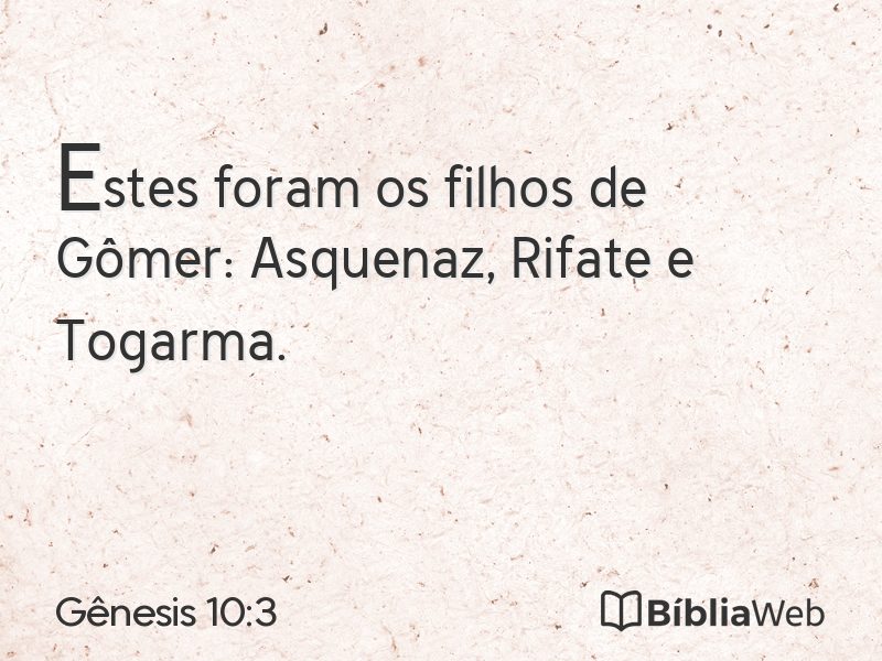 Gênesis 10:3 em imagem para compartilhar