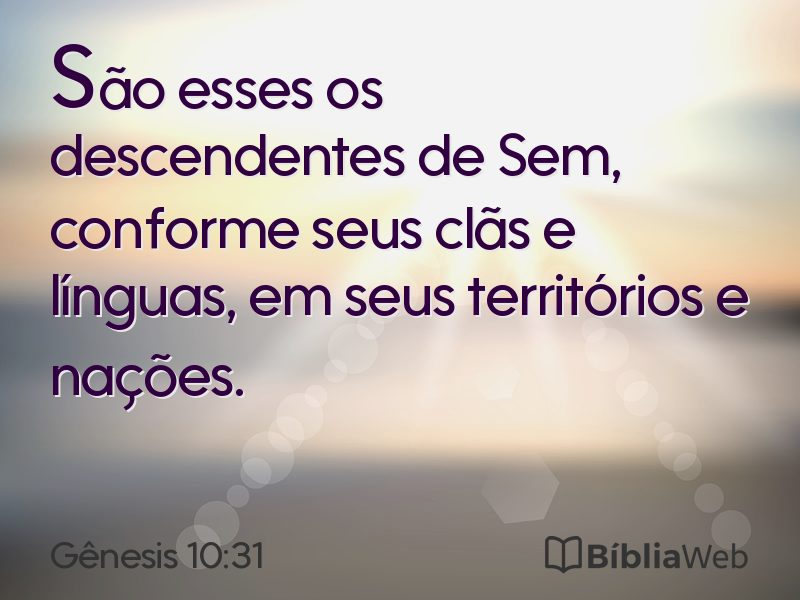 Gênesis 10:31 em imagem para compartilhar