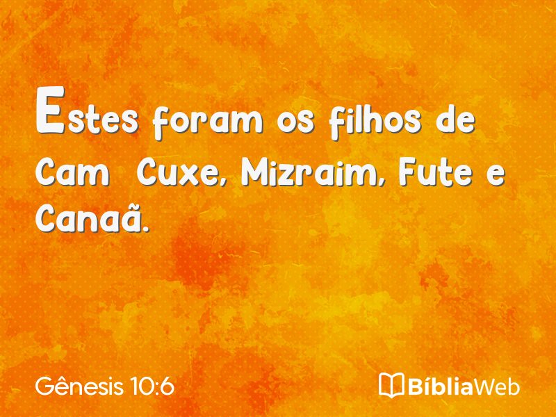 Gênesis 10:6 em imagem para compartilhar