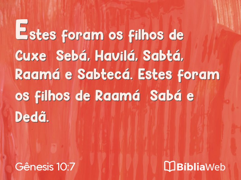 Gênesis 10:7 em imagem para compartilhar