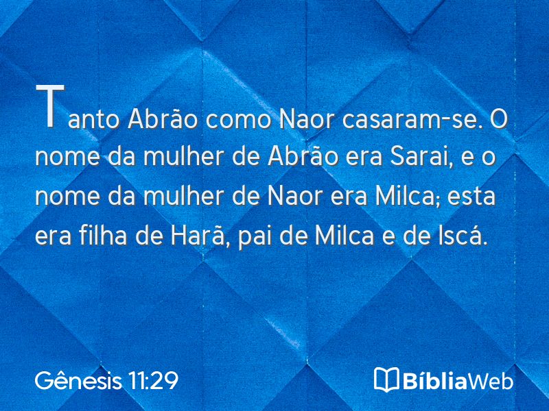 Gênesis 11:29 em imagem para compartilhar