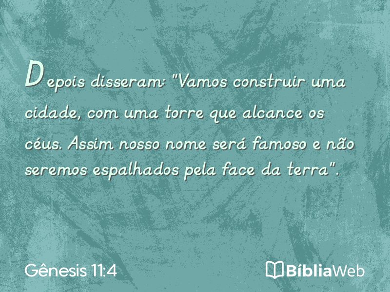 Gênesis 11:4 em imagem para compartilhar