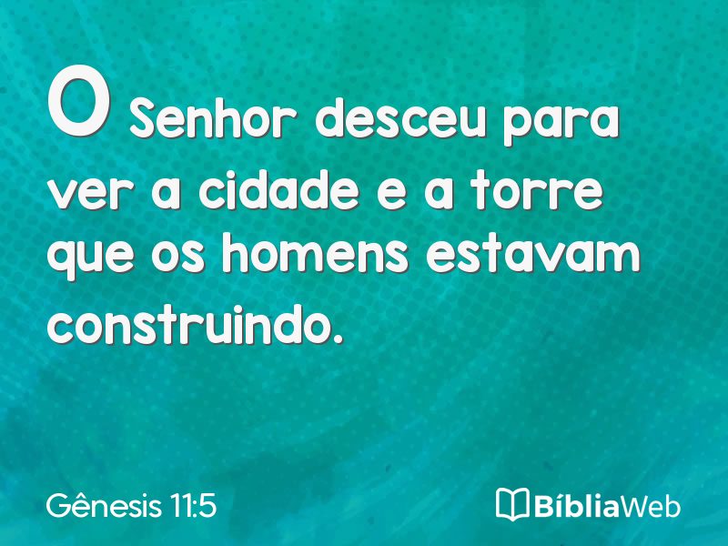 Gênesis 11:5 em imagem para compartilhar