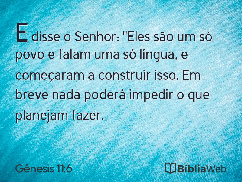 Gênesis 11:6 em imagem para compartilhar