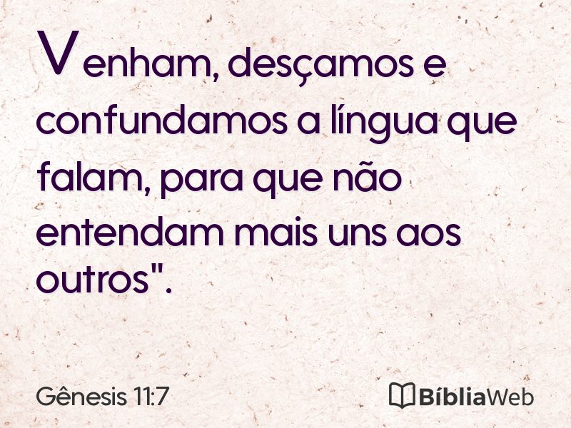 Gênesis 11:7 em imagem para compartilhar