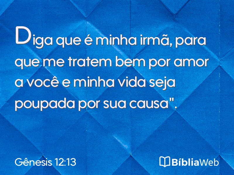 Gênesis 12:13 em imagem para compartilhar