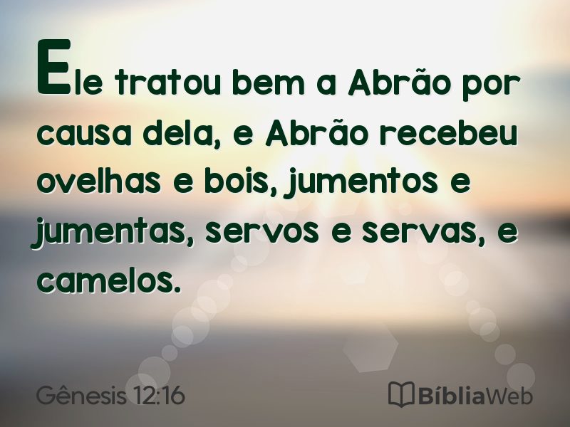 Gênesis 12:16 em imagem para compartilhar