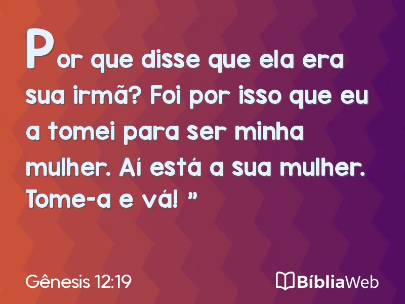 Gênesis 12:19 em imagem para compartilhar