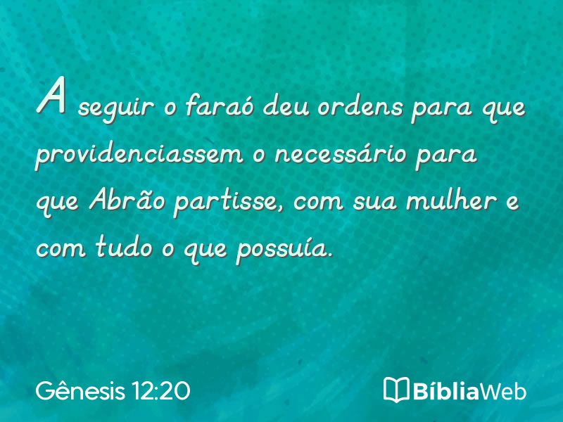 Gênesis 12:20 em imagem para compartilhar
