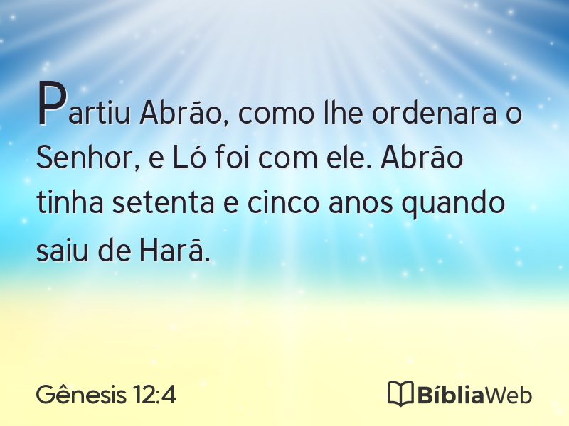 Gênesis 12:4 em imagem para compartilhar