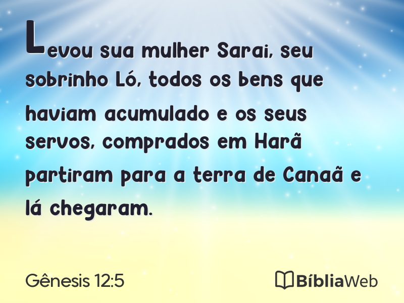 Gênesis 12:5 em imagem para compartilhar