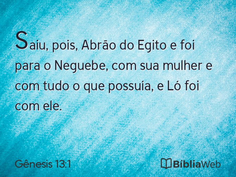 Gênesis 13:1 em imagem para compartilhar