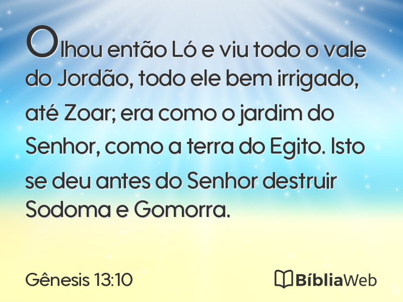 Gênesis 13:10 em imagem para compartilhar