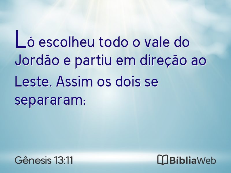 Gênesis 13:11 em imagem para compartilhar