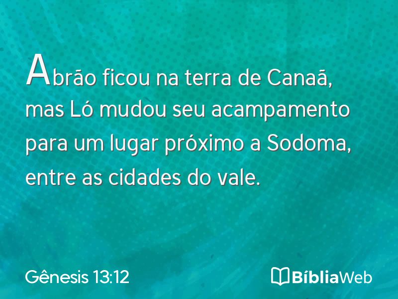 Gênesis 13:12 em imagem para compartilhar