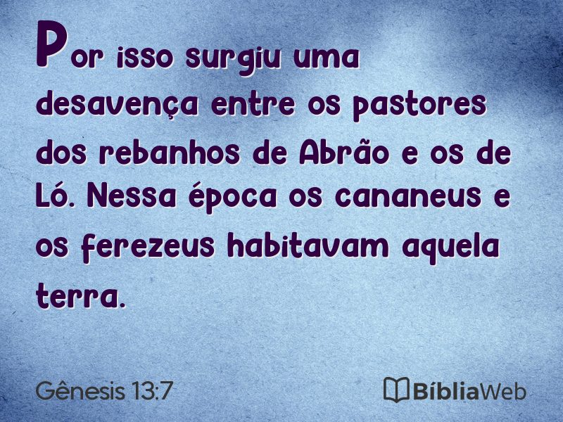 Gênesis 13:7 em imagem para compartilhar