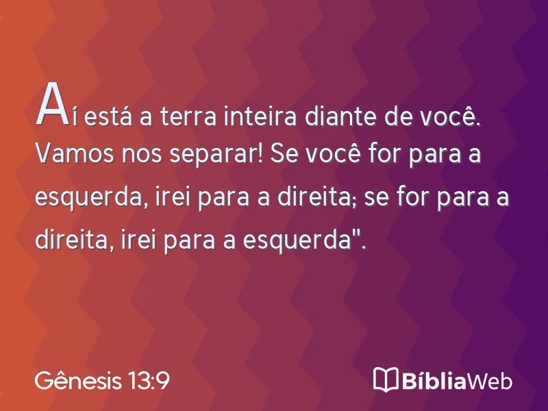 Gênesis 13:9 em imagem para compartilhar