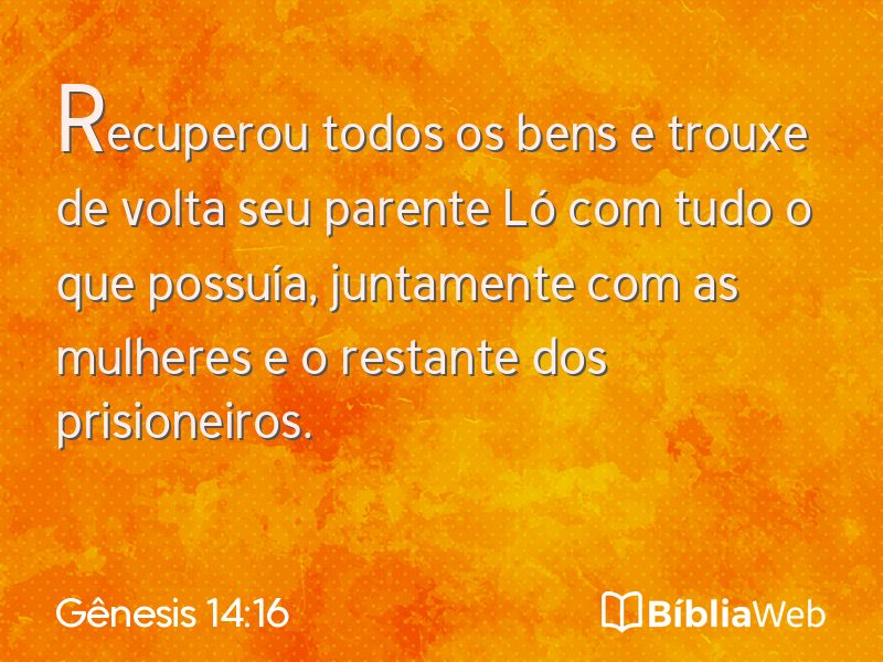 Gênesis 14:16 em imagem para compartilhar