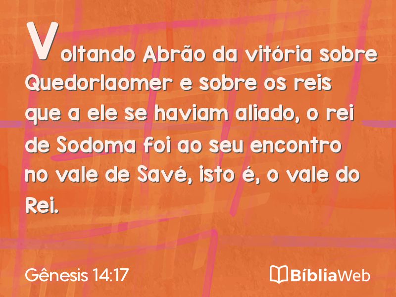Gênesis 14:17 em imagem para compartilhar