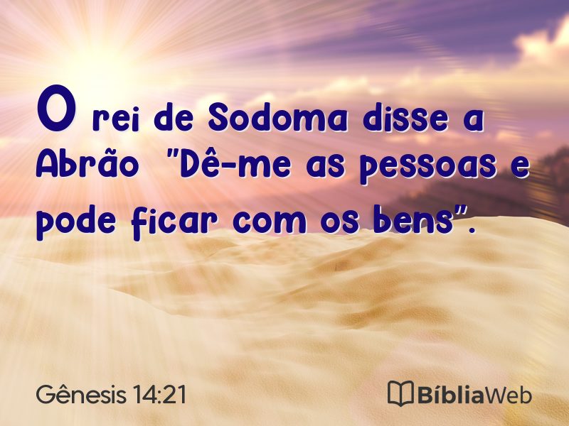 Gênesis 14:21 em imagem para compartilhar