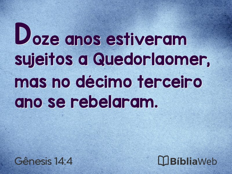 Gênesis 14:4 em imagem para compartilhar